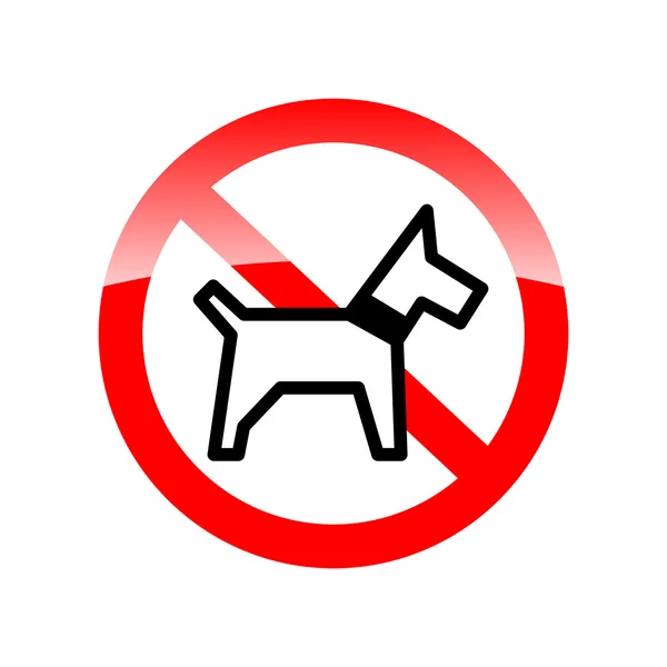 No hay signos de perros aislados sobre fondo blanco — Vector de stock