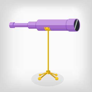 Çizgi film düz tasarım simgesi teleskop