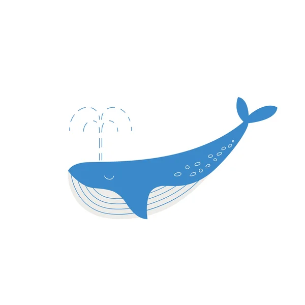 Ballena vectorial en estilo plano — Vector de stock