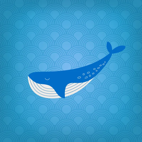 Wektor wieloryb w stylu płaskim — Wektor stockowy