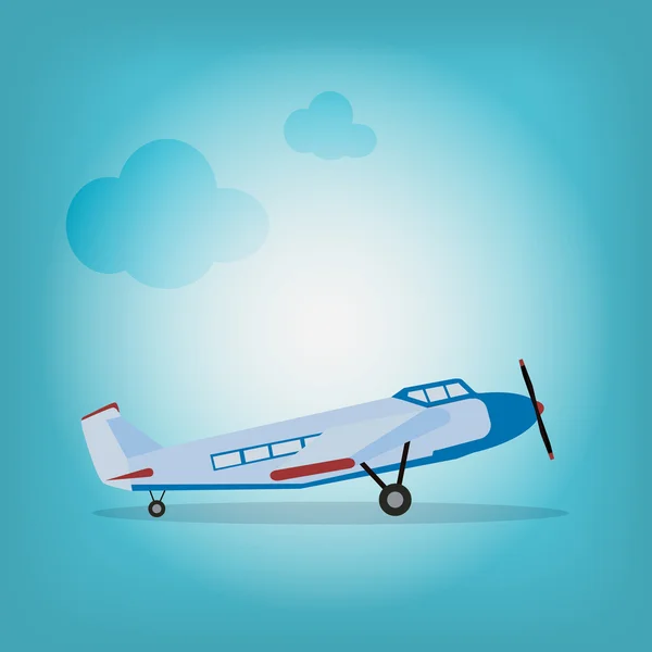 Vol de l'avion dans le ciel — Image vectorielle