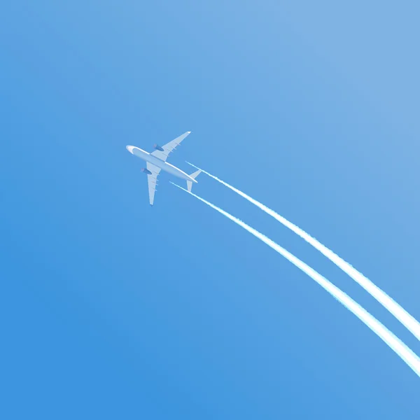 Vol de l'avion dans le ciel — Image vectorielle