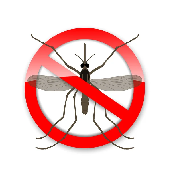 Mosquito vector icono. Icono plano aislado en el fondo blanco — Vector de stock