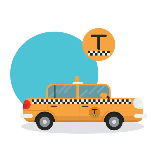 Sarı taksi araba - vektör simgesi — Stok Vektör