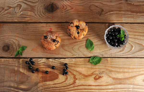 stock image rustic muffins with black currant