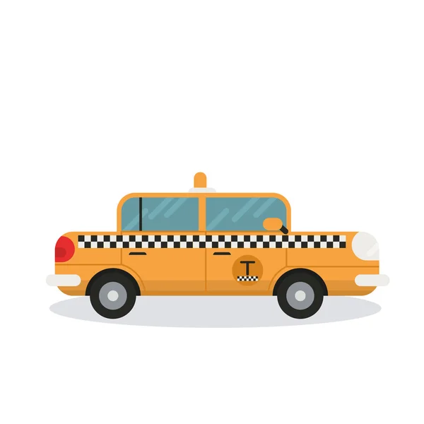 Mobil taksi kuning - ikon vektor - Stok Vektor