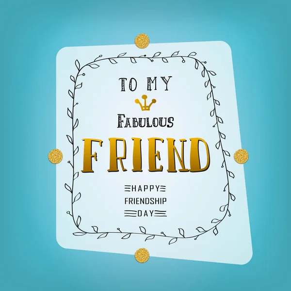 Letras de mano Feliz tarjeta de felicitación del día de la amistad. Fiesta de amigos — Vector de stock