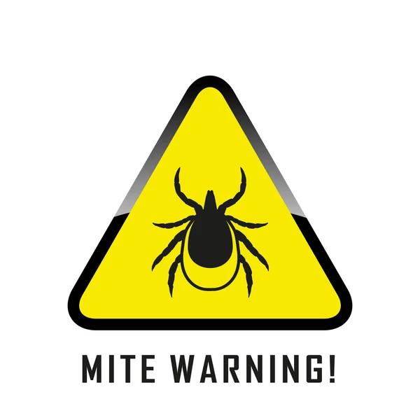 Mite warning sign. Encephalitis parasite icon. — Stock Vector