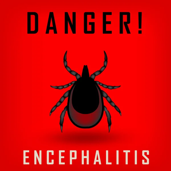 Ticks stop sign. Mite warning sign. Encephalitis parasite icon. — Stock Vector