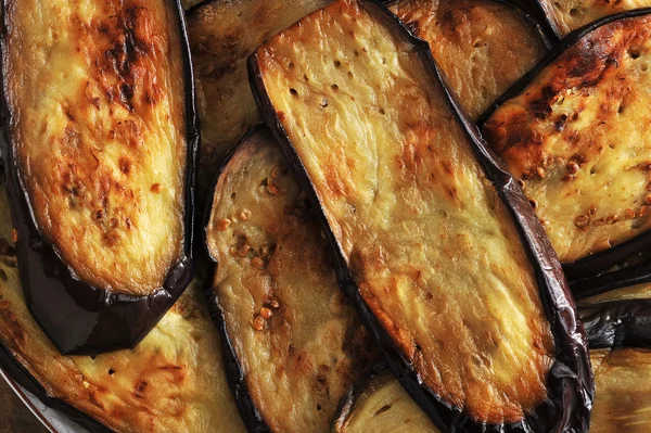 Background from fried eggplant - top view — Stock Photo, Image