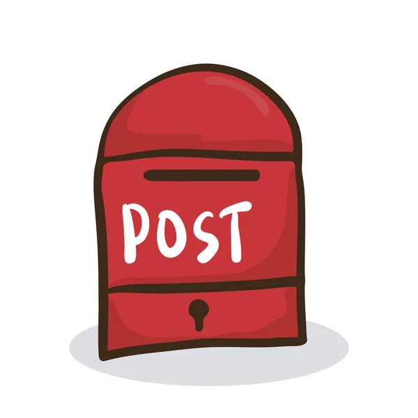 Buzón Rojo Para Correos Ilustración Estilo Caricatura Cómica — Archivo Imágenes Vectoriales