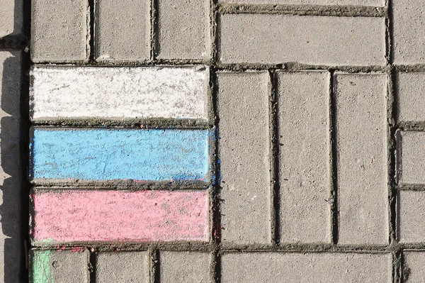 彩色されたクレヨンで描かれた歩道タイル 抽象的な背景 — ストック写真