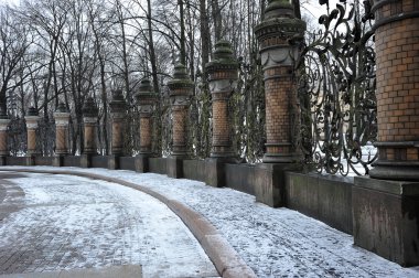Ferforje eskrim Mikhailovsky Bahçe, St Petersburg,