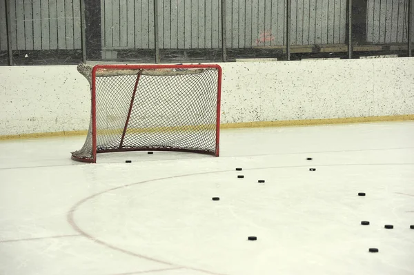 Filet de hockey blanc — Photo