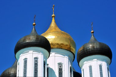 kubbe haçlar Ortodoks Kremlin Pskov, Rusya ile