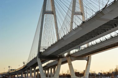 Büyük Obukhovsky Köprüsü (Askılı) Neva Nehri, St. Pe