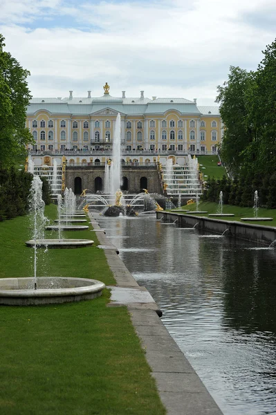 St. Petersburg, Oroszország - május 26.: A Peterhof kút "Samson-t — Stock Fotó