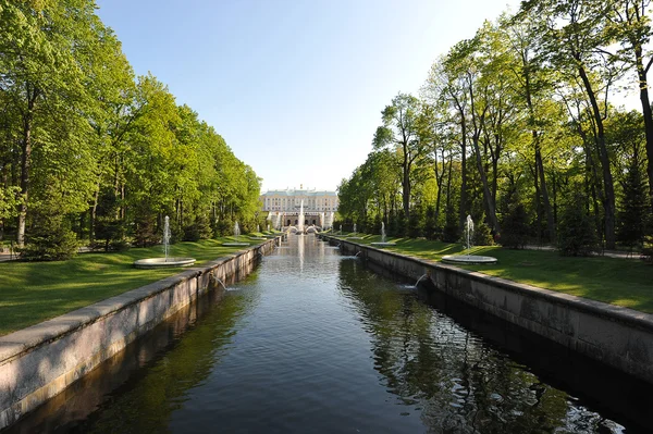 St. Petersburg, Rusland - 26 mei: The Peterhof fontein "Samson t — Stockfoto
