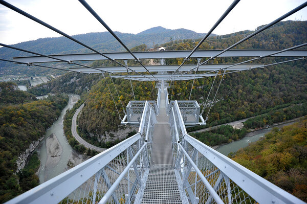 Skypark, Sochi, Russia - 31 OCTOBER: the world 's longest suspens
