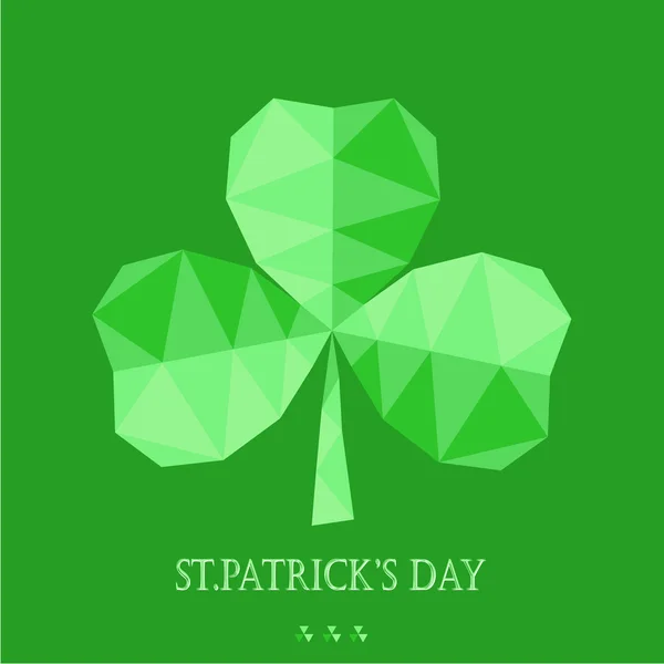 Grußkarte mit St. Patrick 's Day im Low-Poly-Stil — Stockvektor