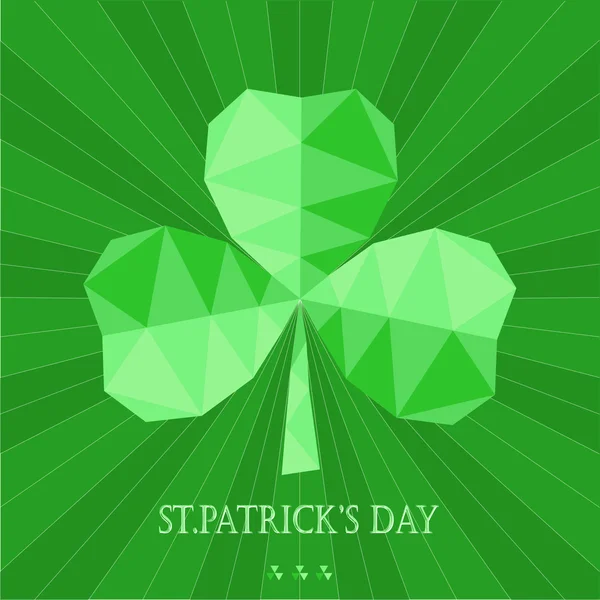 Grußkarte mit St. Patrick 's Day im Low-Poly-Stil — Stockvektor