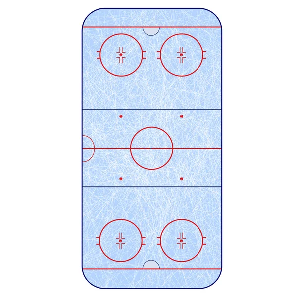 Hielo Hockey Rink - campo de juego de hockey versión IIHF — Archivo Imágenes Vectoriales