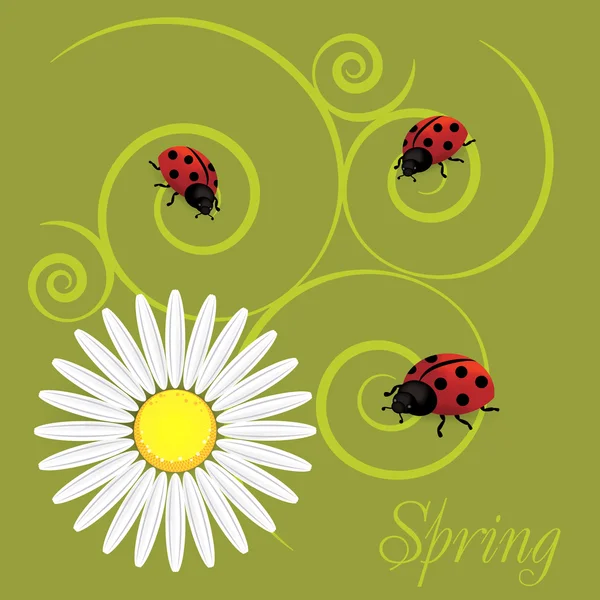 Fond de printemps avec des pissenlits — Image vectorielle