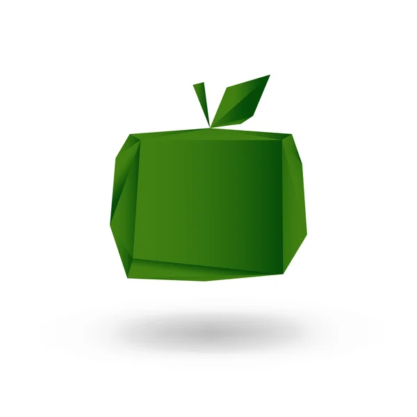 アップルは低ポリゴン スタイルで描かれています。 — ストックベクタ