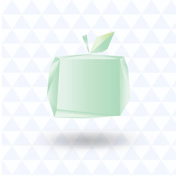 Pomme peinte dans un style poly bas — Image vectorielle