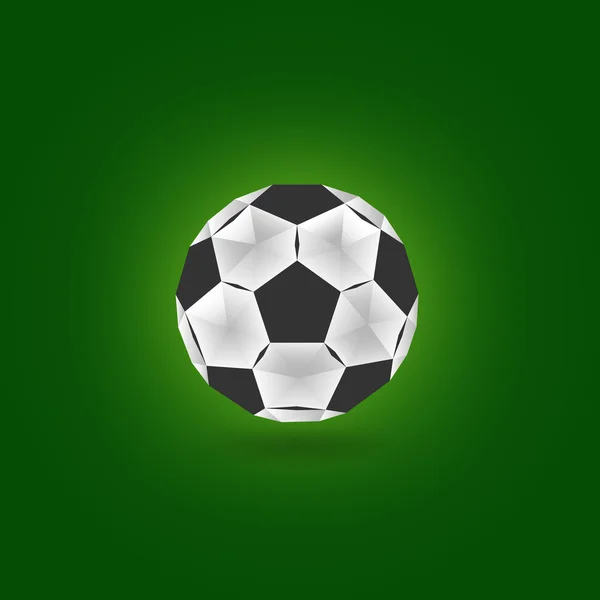 Pelota de fútbol - ilustración vectorial en estilo poli bajo — Vector de stock