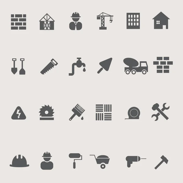 Ensemble d'icônes de construction — Image vectorielle