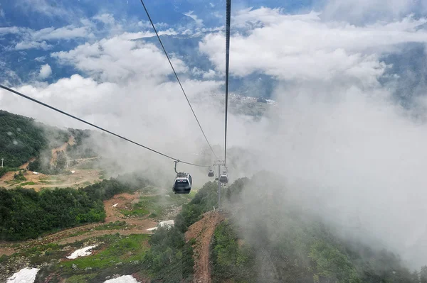 stock image ski lift in the resort of Rosa Khutor