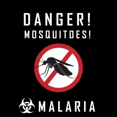 mosquitoes warning sign clipart