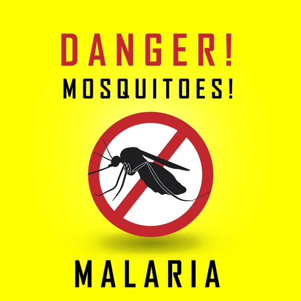 Myggor varningsskylt — Stock vektor