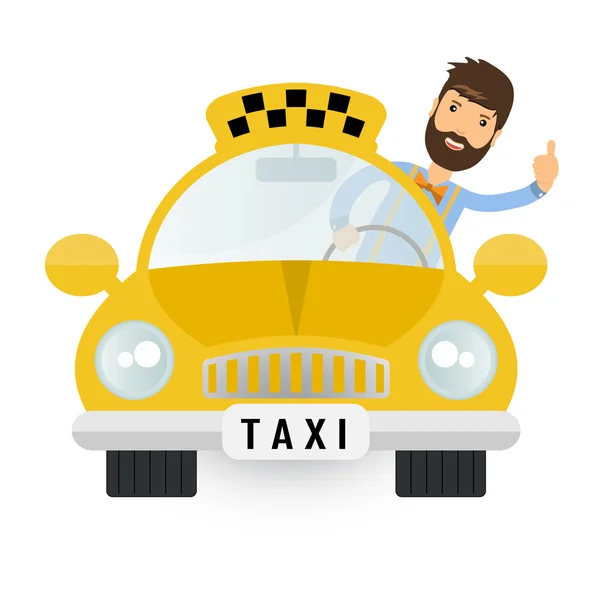 Sarı taksi araba — Stok Vektör