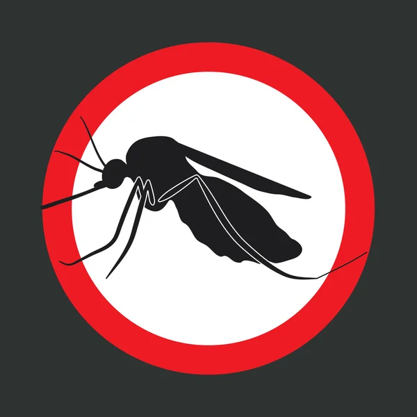 Señal de advertencia de mosquito — Vector de stock