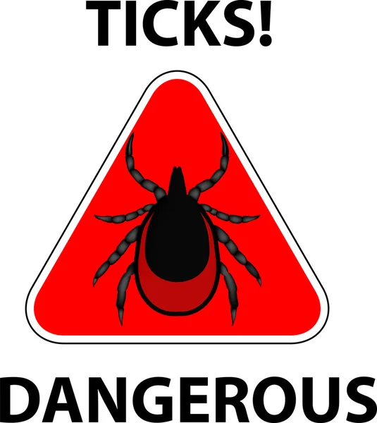 Warning ticks sign — Stock Vector