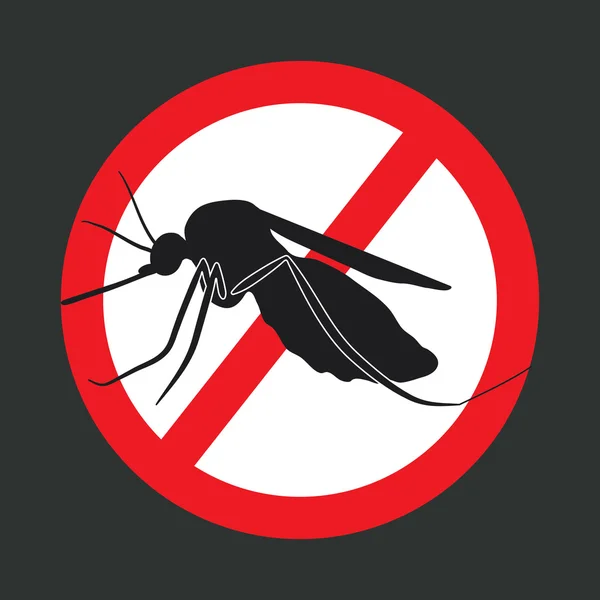 Detener signo de mosquito — Vector de stock