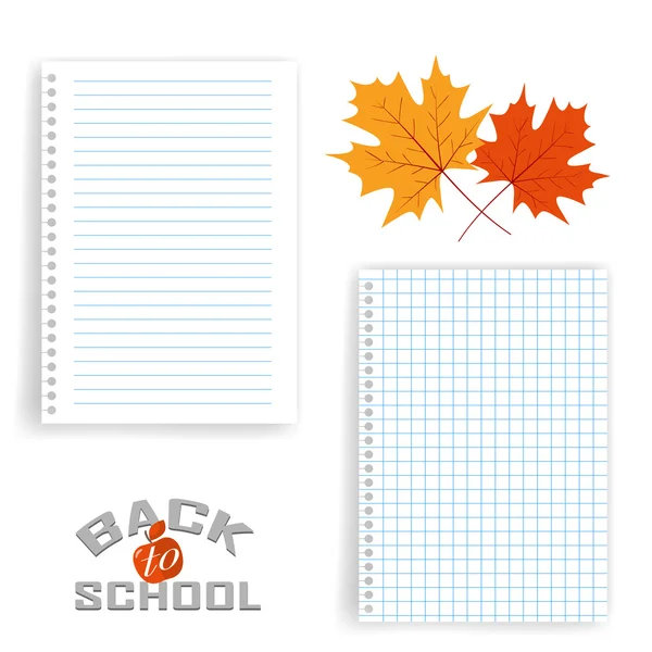 Back to school design. Vector illustration the sheet of paper in — Stock Vector