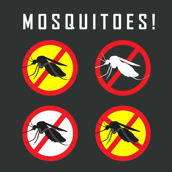Stoppskyltar myggor — Stock vektor