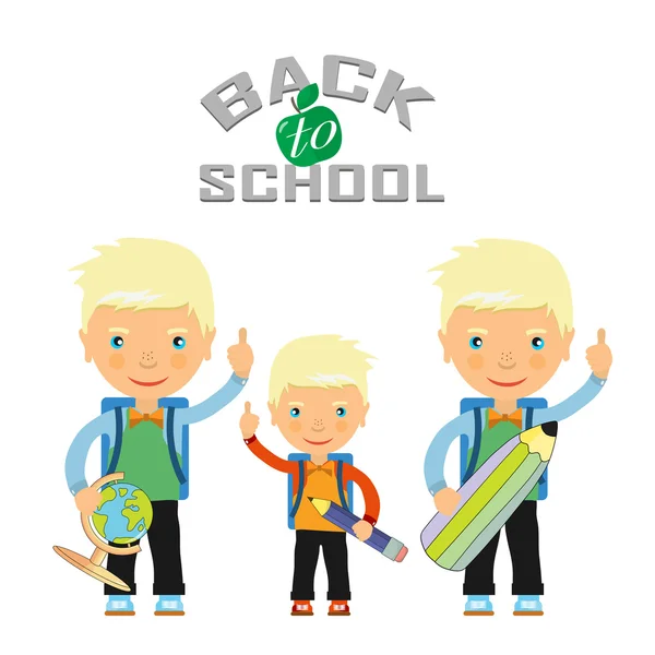 Back to school design. Vector illustration students show the OK — Stock Vector