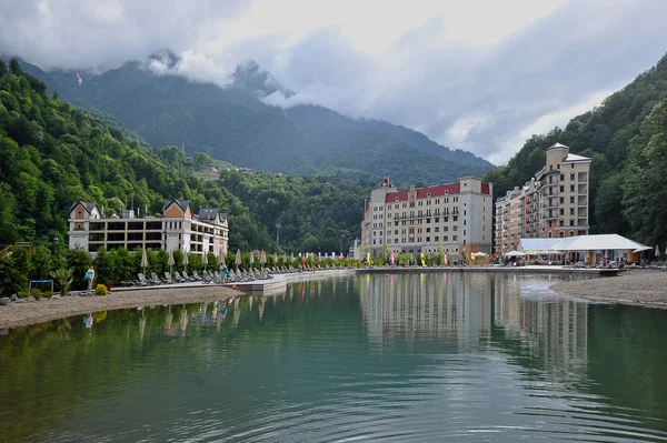 Modern hotels in resort of Rosa Khutor — Zdjęcie stockowe