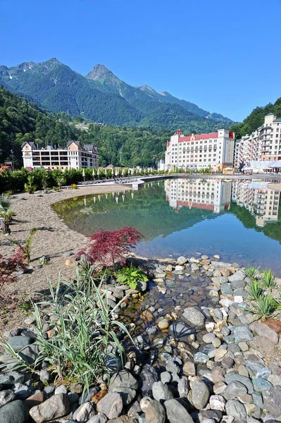 Modern hotels in resort of Rosa Khutor — Zdjęcie stockowe