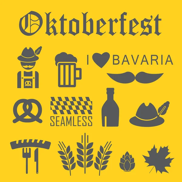 Conjunto de ícones Octoberfest —  Vetores de Stock