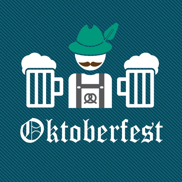 Biglietto di auguri Oktoberfest design — Vettoriale Stock