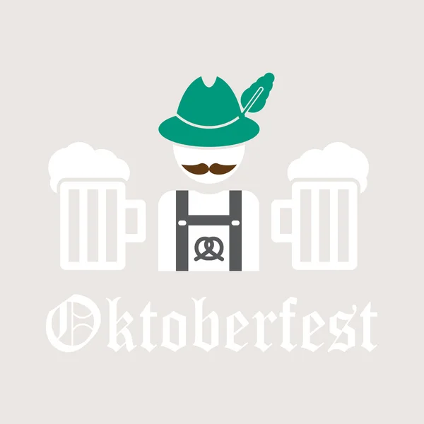 Biglietto di auguri Oktoberfest design — Vettoriale Stock