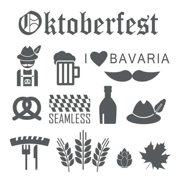 Octoberfest ikon készlet — Stock Vector