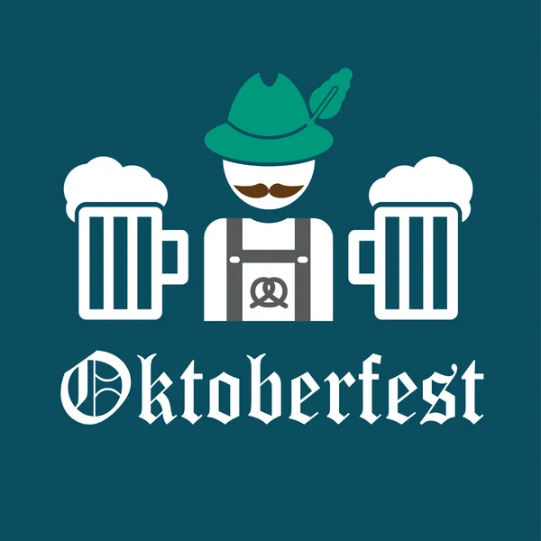 Biglietto di auguri Oktoberfest design — Vettoriale Stock