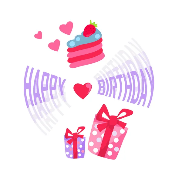 Tarjeta de cumpleaños feliz — Vector de stock