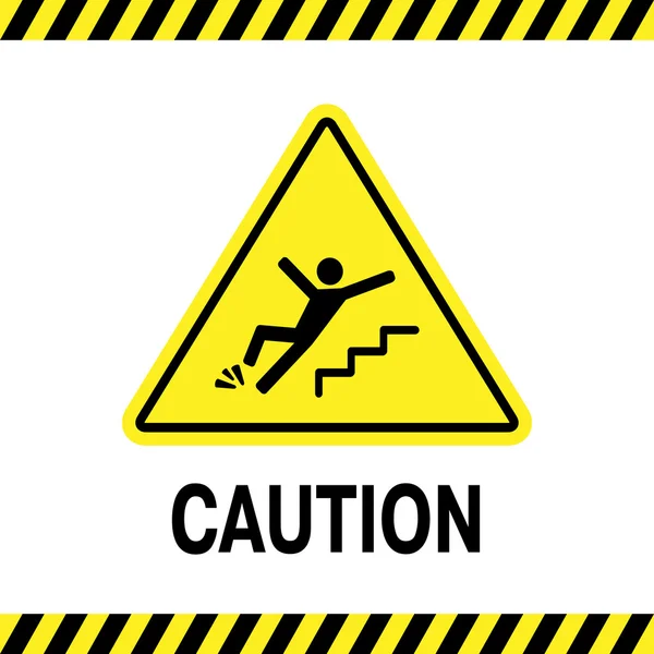 Sign of danger of falling because of ice on the stairs — Stock Vector